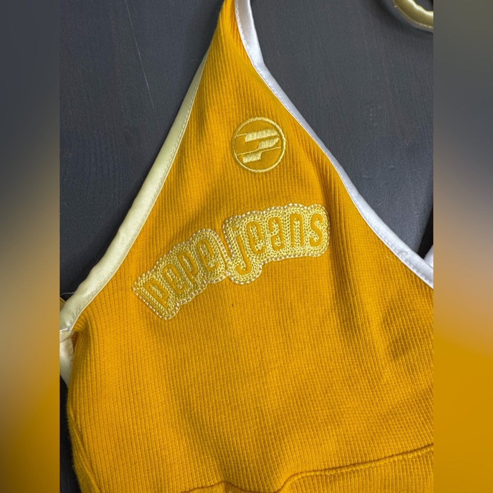 Y2k Pepe Jeans Yellow Halter Dress - Picture 7 of 14